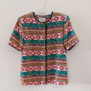 JORDAN button-up Short Sleeve blouse NWOT